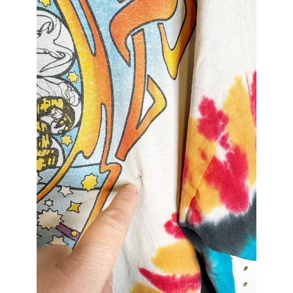 Vintage 2003 Grateful Dead Liquid Blue Tie Dye T-Shirt | Skeleton & Roses | XL - Picture 6 of 11